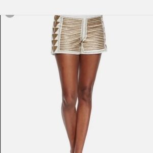 Alice+Olivia Fully Beaded Leather Shorts, Size 2